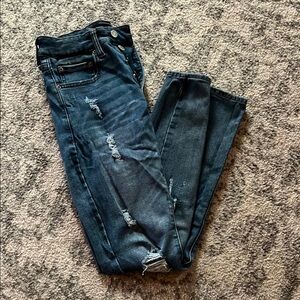 Aeropostale - Distressed High Rise Blue Skinny Jeans